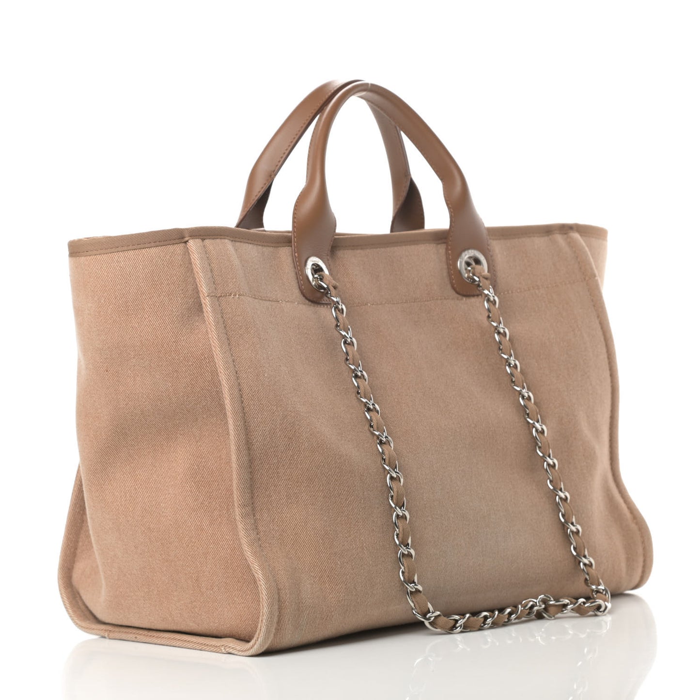 Canvas Sequin Medium Deauville Tote Ecru