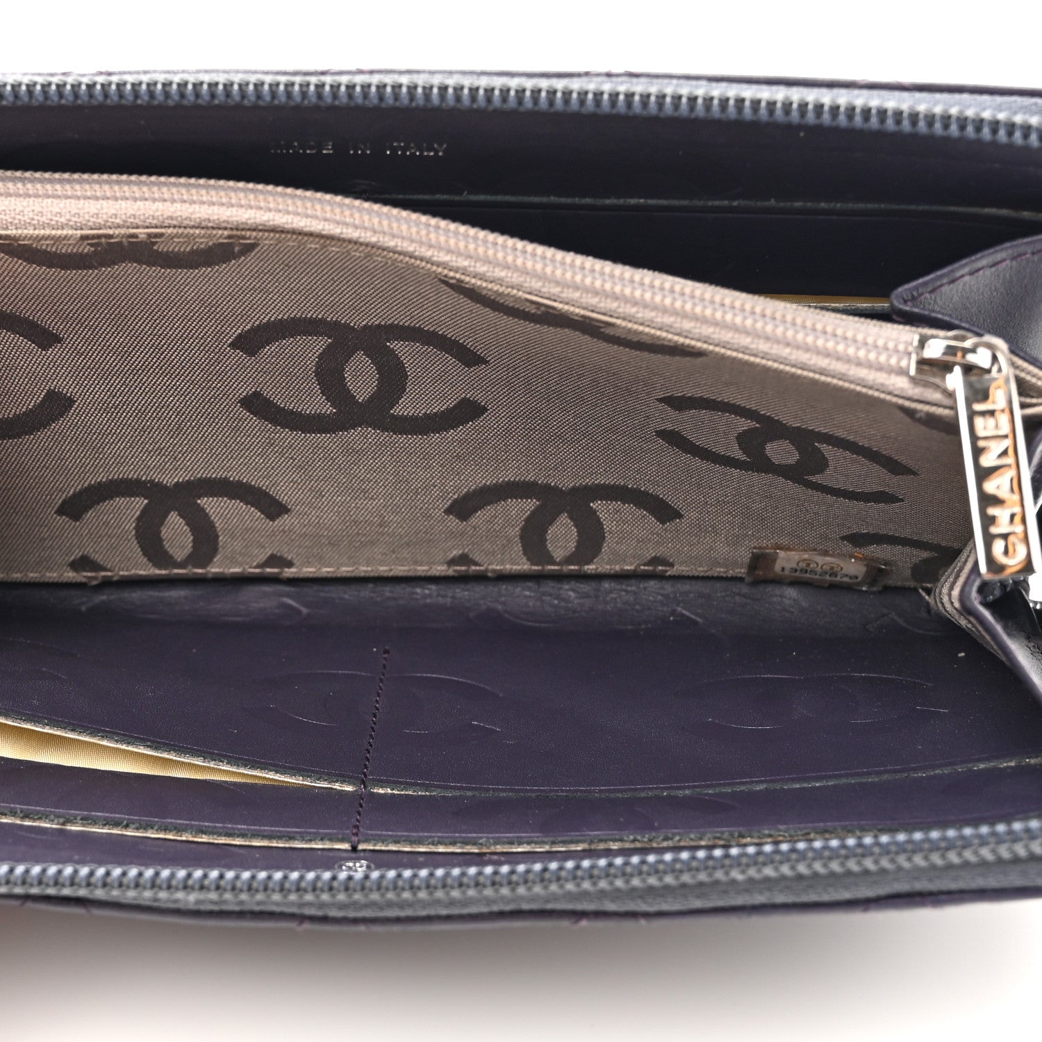 Chanel Calfskin Cambon Zip Around Organizer Wallet Purple 11 of 22