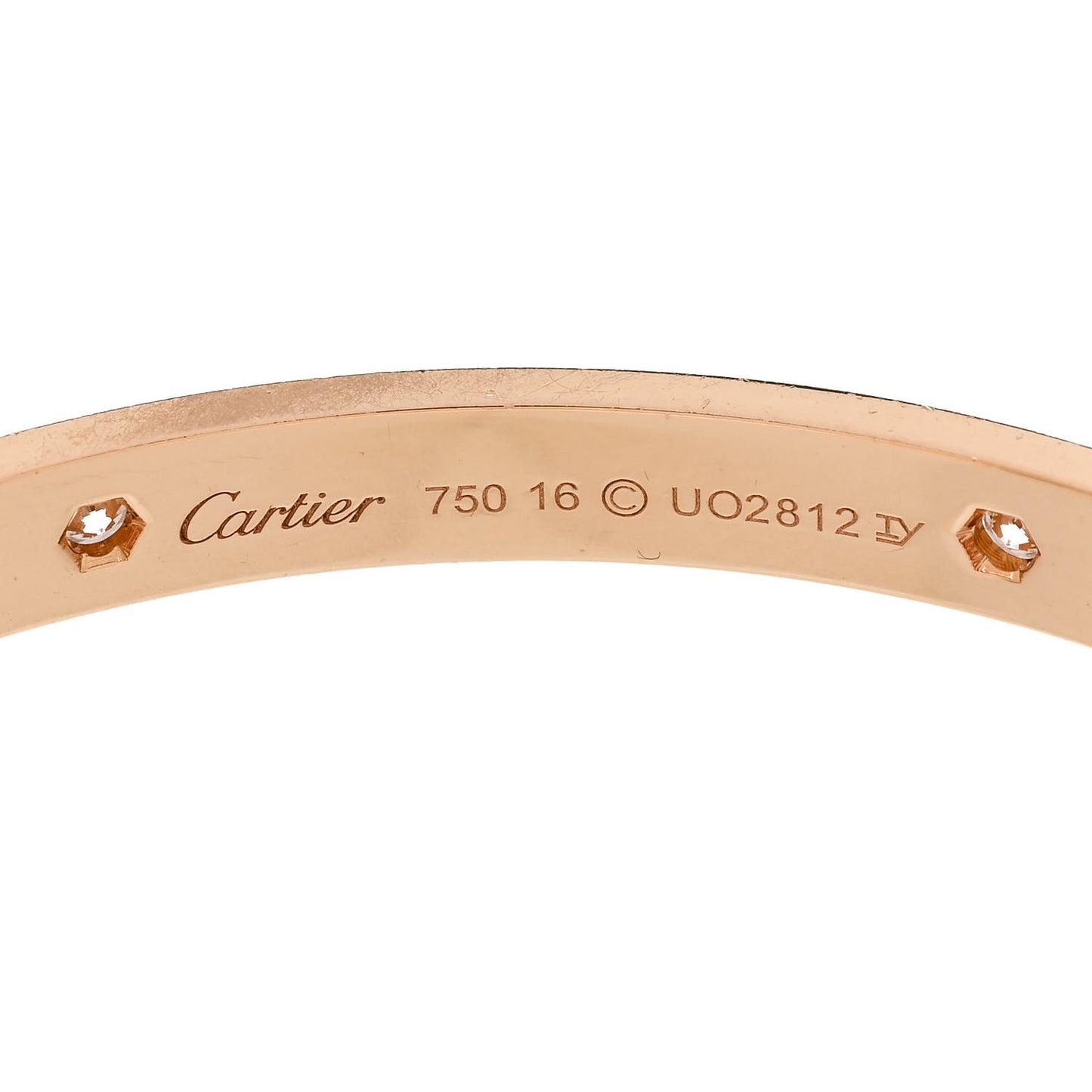 18K Pink Gold 4 Diamond LOVE Bracelet 16