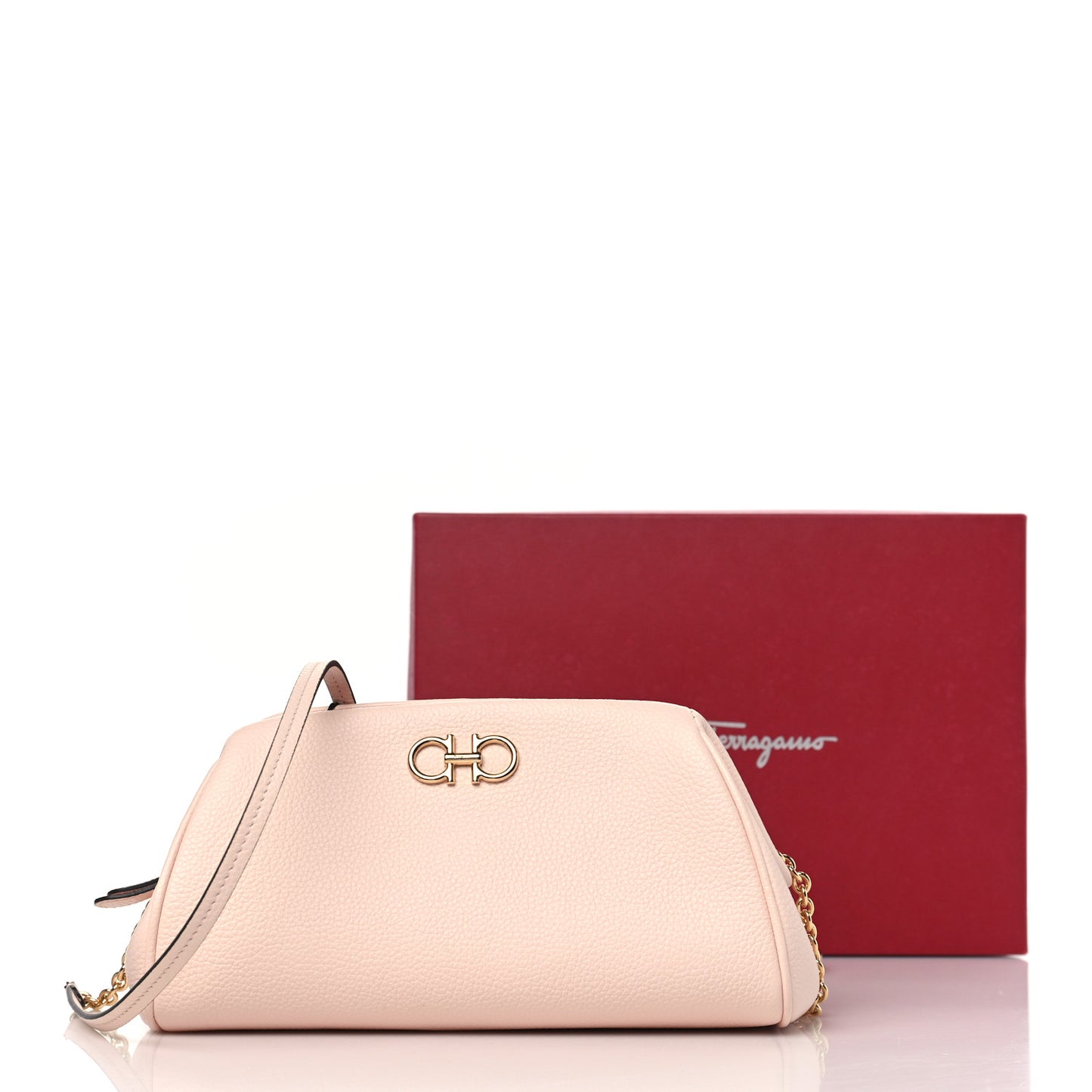 Calfskin Small Gancini Crossbody Pink Lemonade