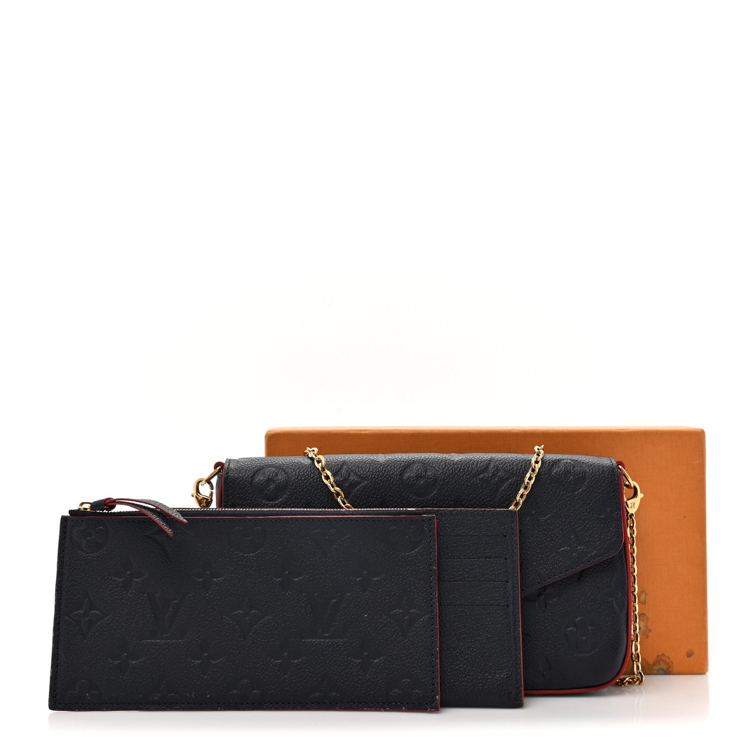 Louis Vuitton Empreinte Pochette Felicie Chain Wallet Marine Rouge 21 of 21