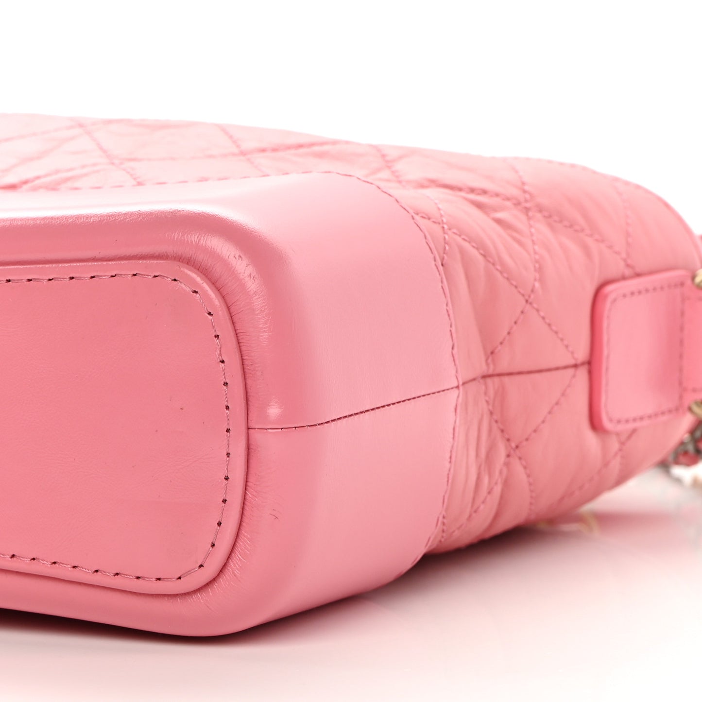 Aged Calfskin Quilted Medium Gabrielle Logo Hobo Rose