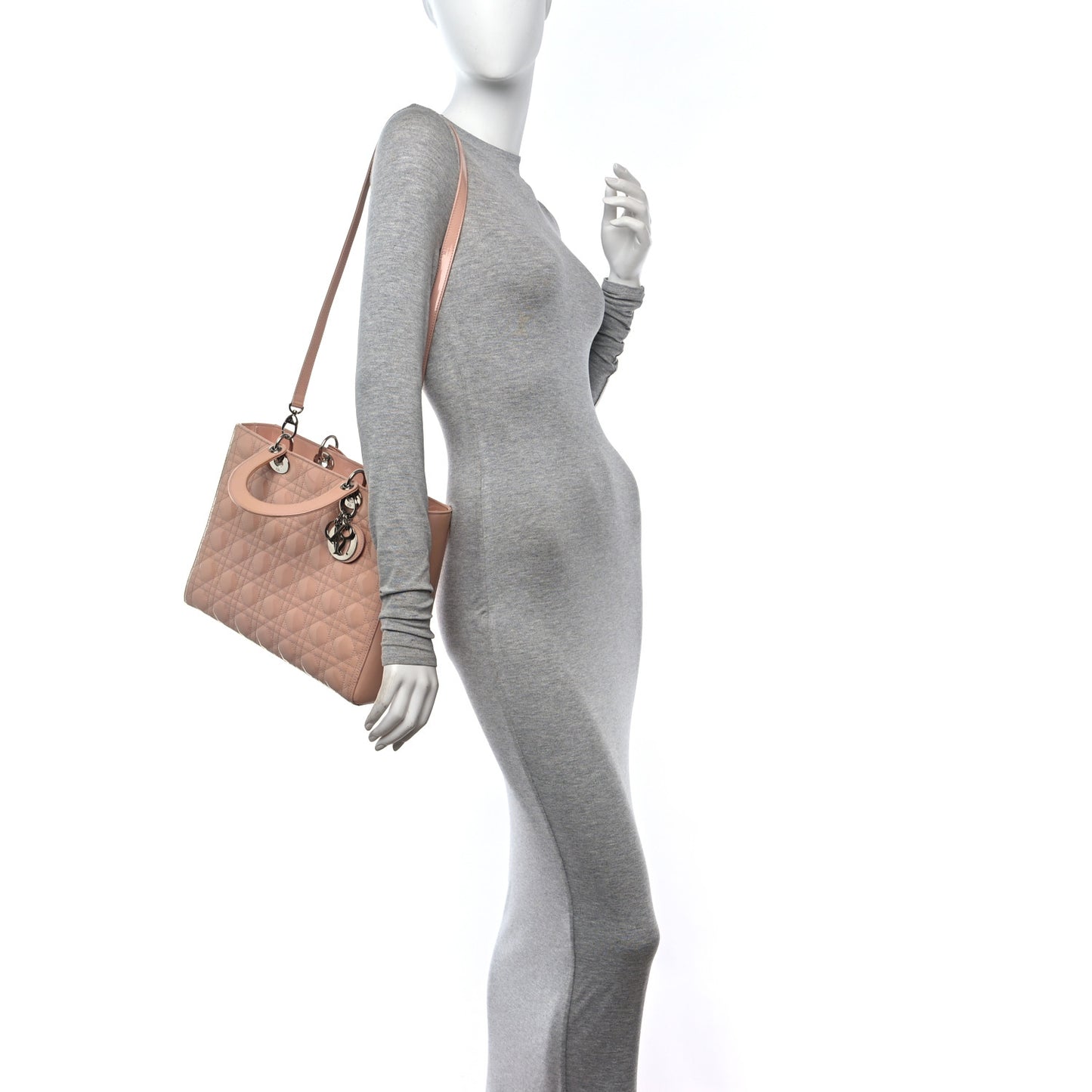 Patent Cannage Large Lady Dior Light Pink
