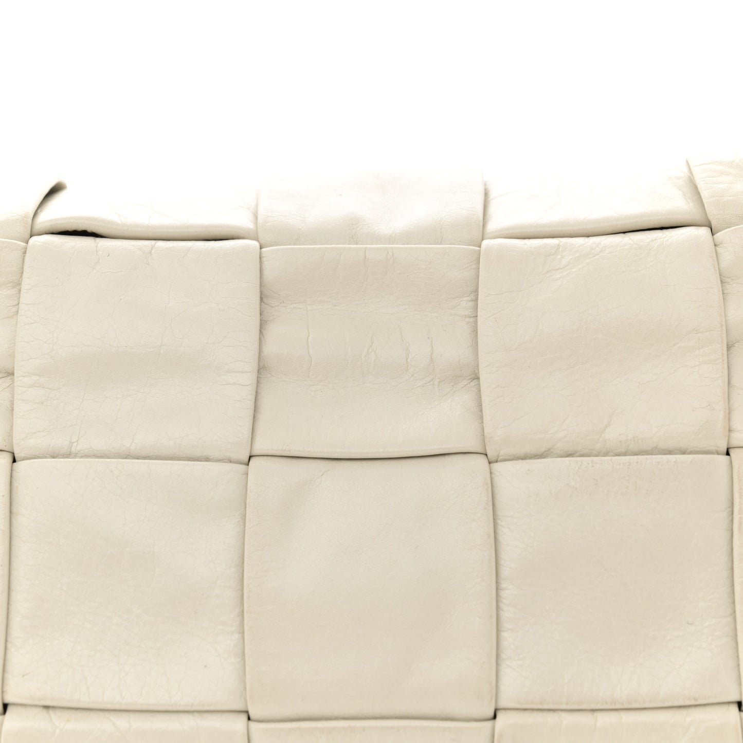 Paper Calfskin Intrecciato Stretch Cassette Belt Bag White