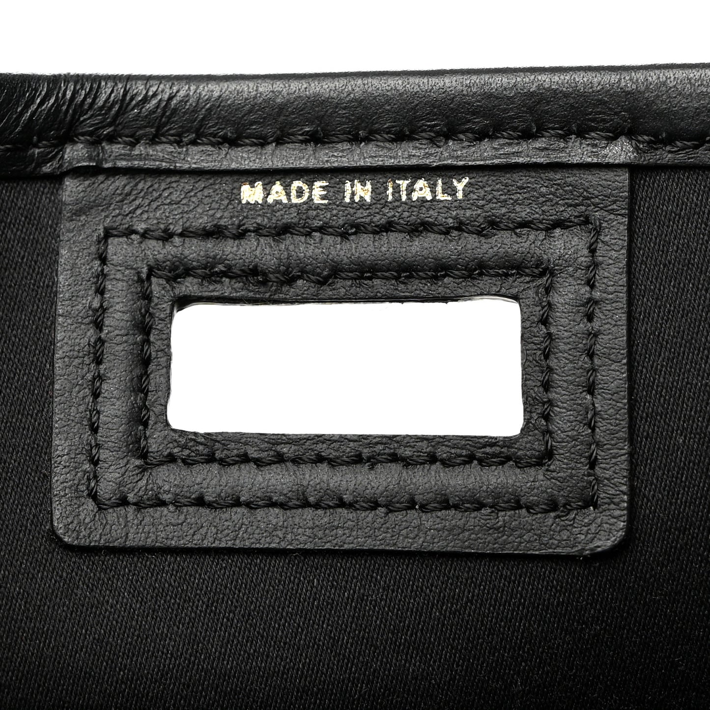 Glazed Fabric Vitello Century FF 1974 Stamp Patch Mini Peekaboo Defender Cover Mogano Panna Black