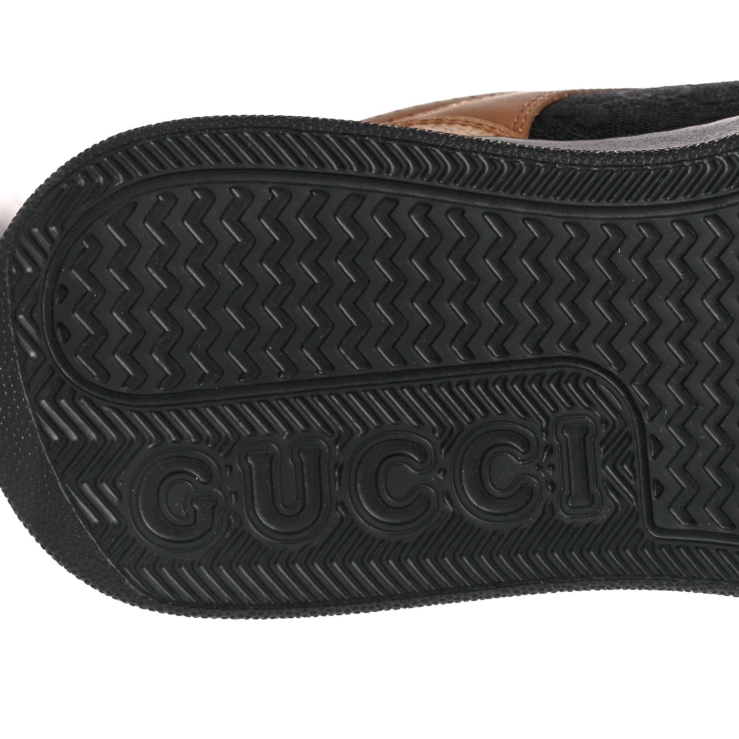 Gucci Textured Dollar Calfskin Monogram Perforated Mens Interlocking G 55mm Sneakers 8.5 Khaki Beige Black 6 of 10