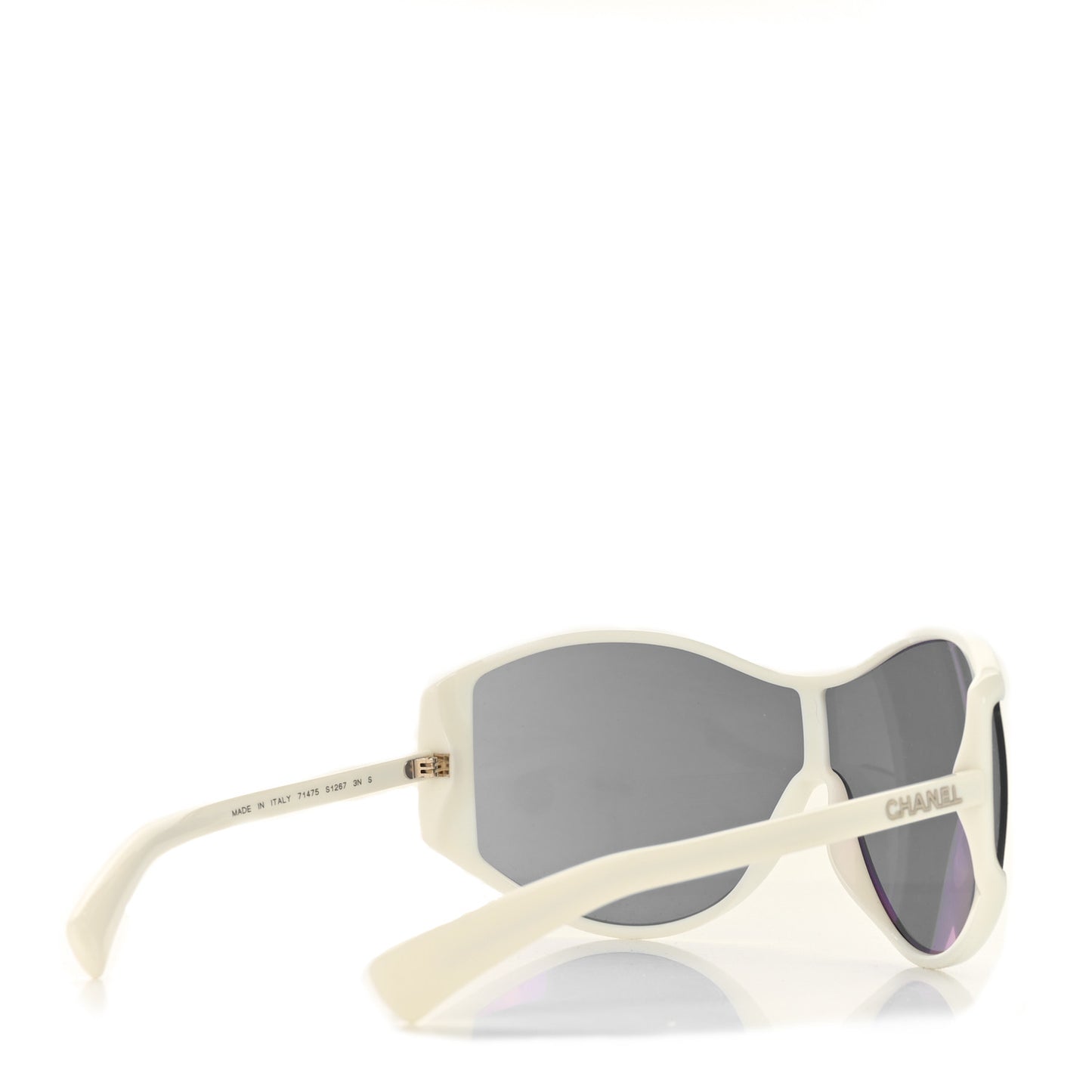 Acetate Mirror Shield Sunglasses 71475 White