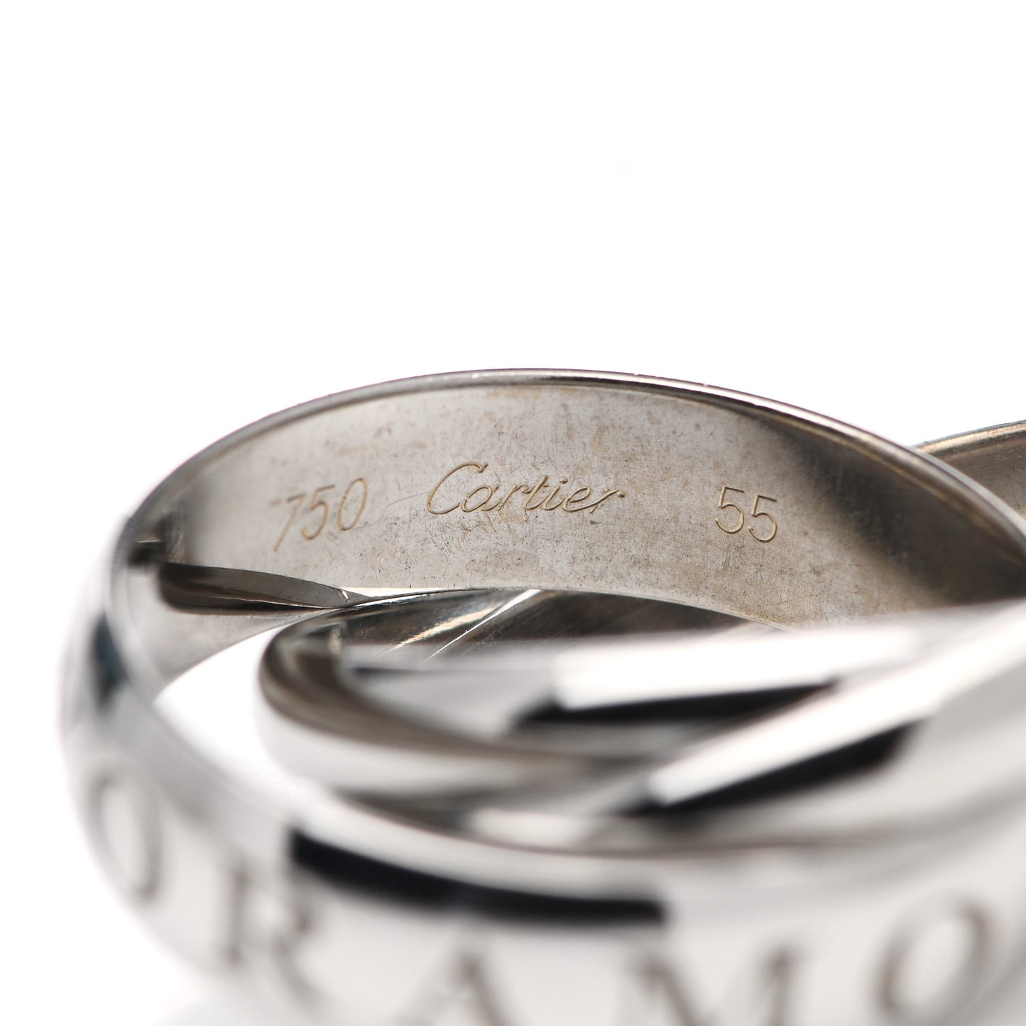 18K White Gold Amour Trinity Ring 55 7.25