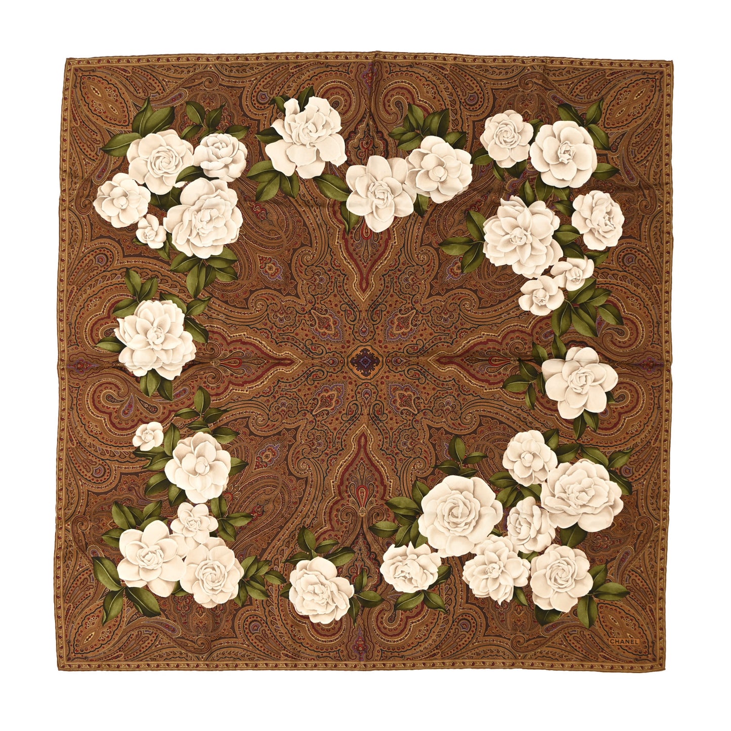 Silk CC Floral Square Scarf Multicolor