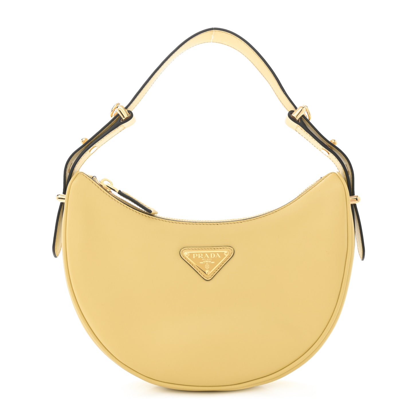 Soft Calfskin Arque Shoulder Bag Miele