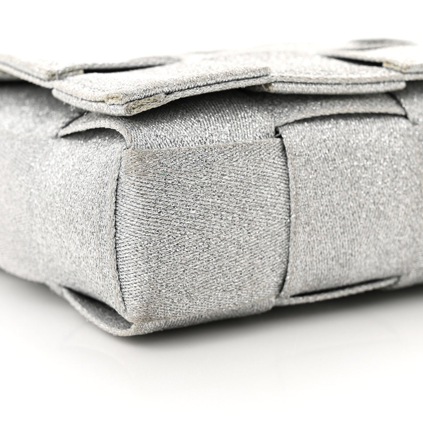 Webbing Maxi Intrecciato Cassette Bag Silver