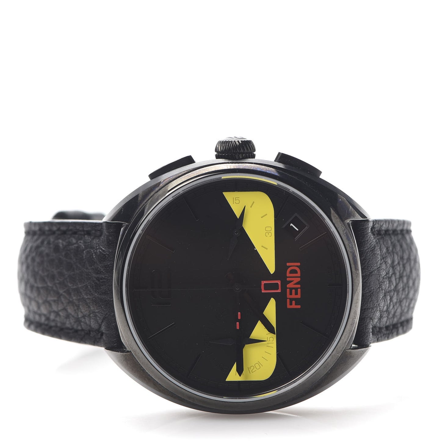 Stainless Steel Calfskin 40mm Momento Bugs Quartz Watch Black