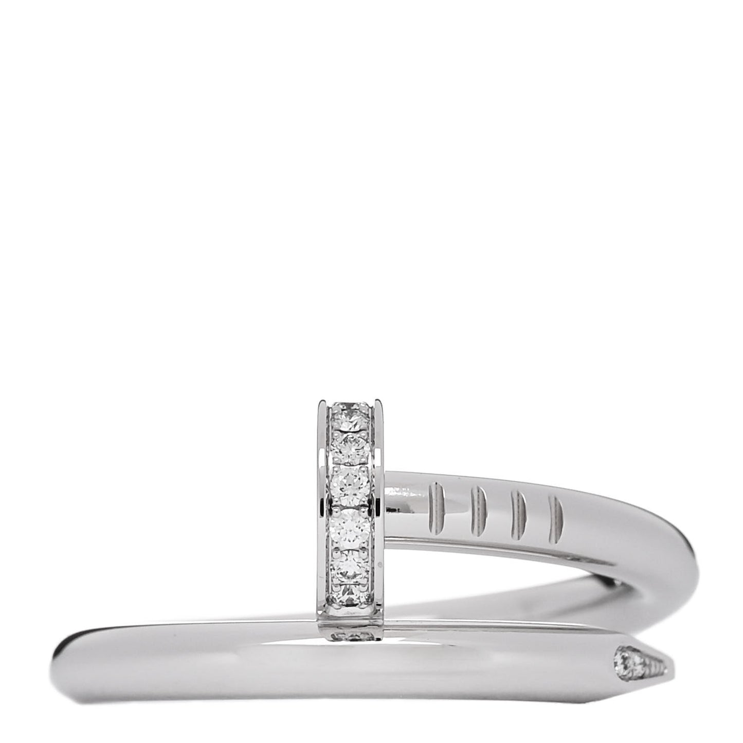18K White Gold Diamond Juste Un Clou Ring 53 6.25