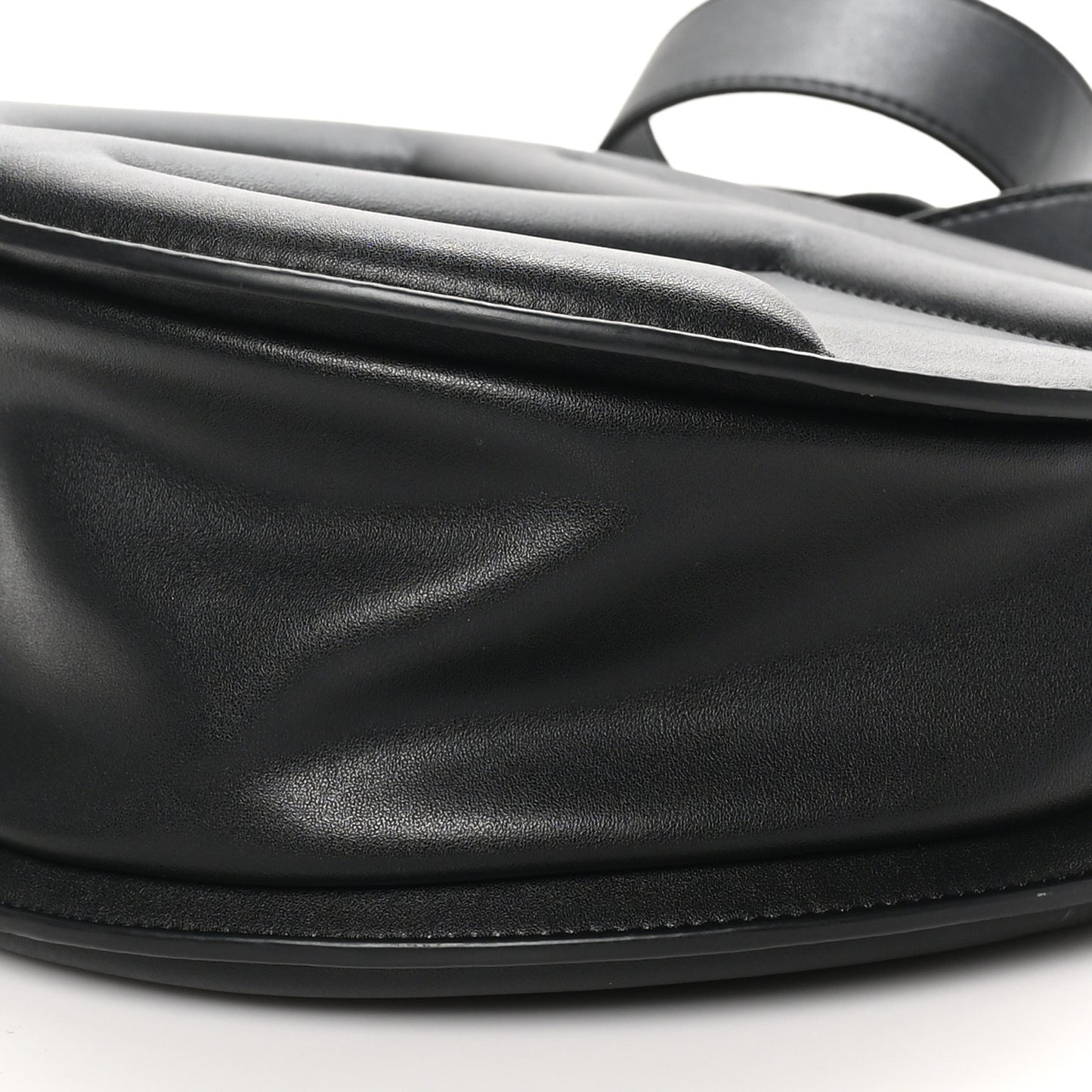 Vegan Leather Round Circle Bag Black