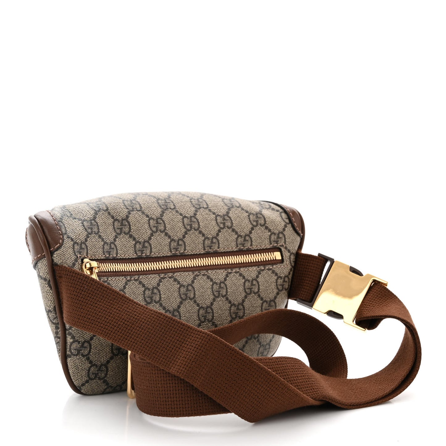 GG Supreme Monogram Textured Calfskin Retro Interlocking G Belt Bag Beige Ebony Brown Sugar