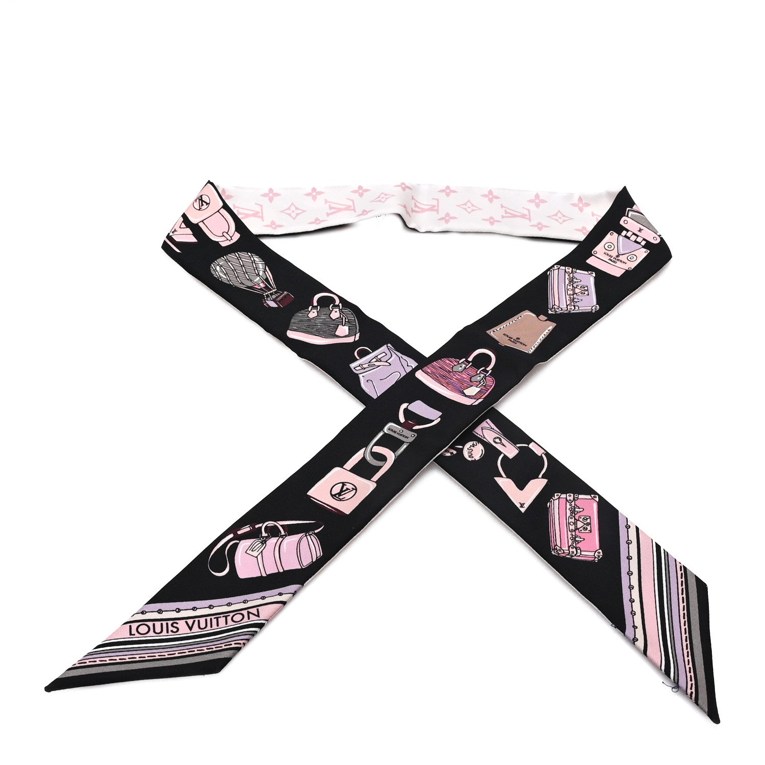 LOUIS VUITTON バンドーBB Louis Vuitton Silk Monogram Essentials LV BB Bandeau Light Pink