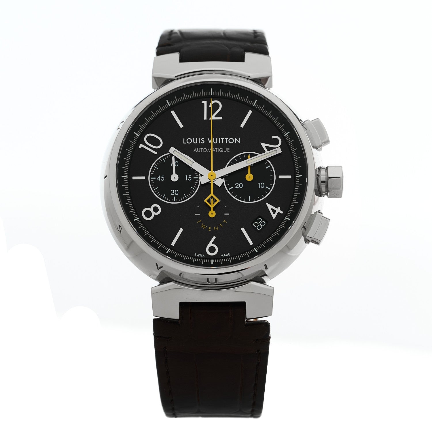 Louis Vuitton Stainless Steel Alligator 41mm Tambour Twenty