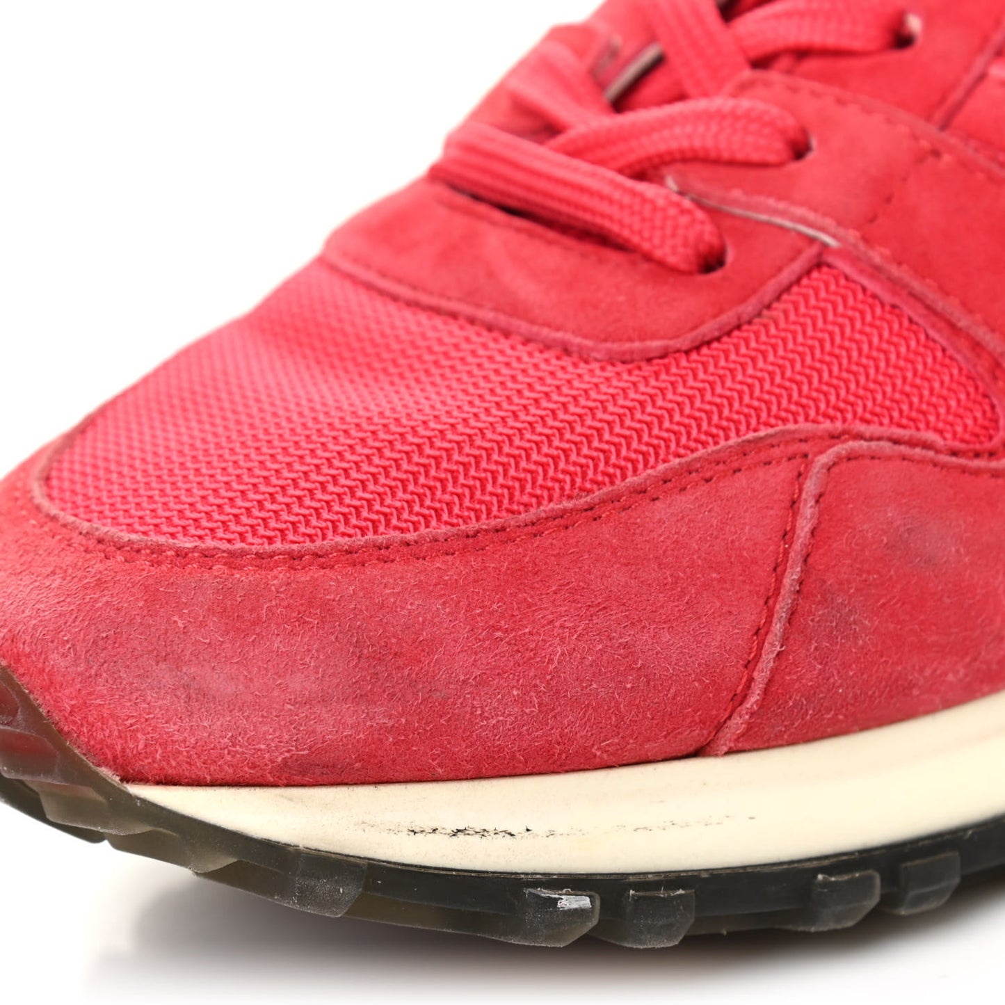 Suede Calfskin Run Away Sneakers 36.5 Red