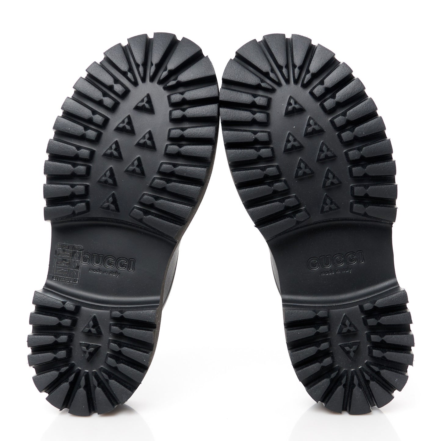 Rubber GG Monogram Perforated Elea Platform 55mm Lug Sole Sandals 36 Black