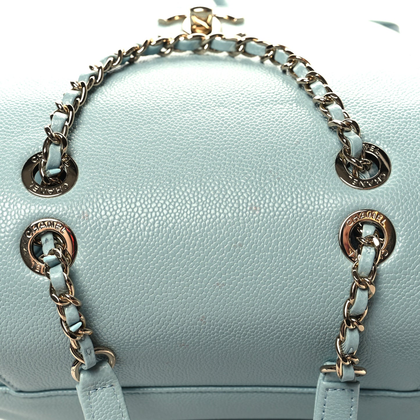 Caviar Quilted Business Affinity Backpack Light Blue