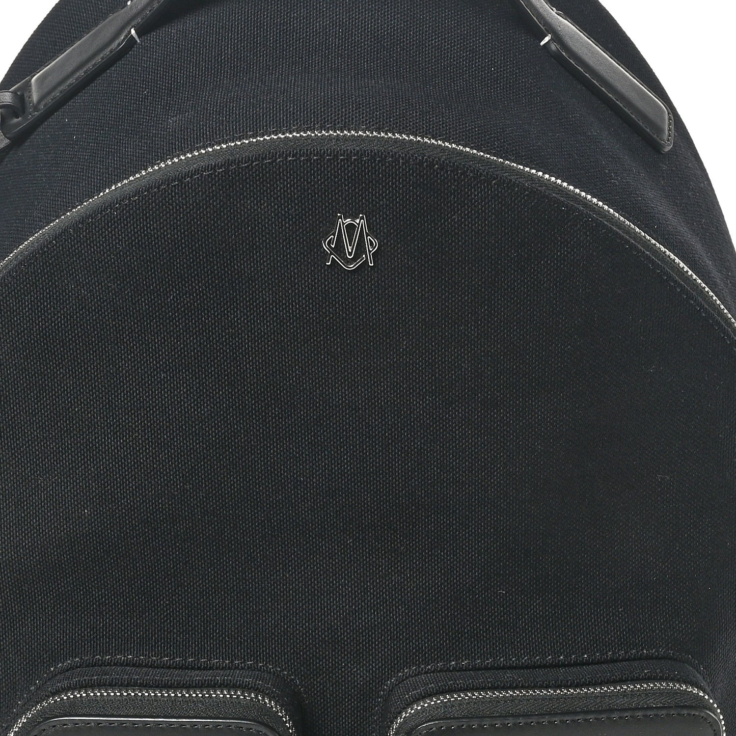 Canvas Calfskin Never Still Medium Backpack Black