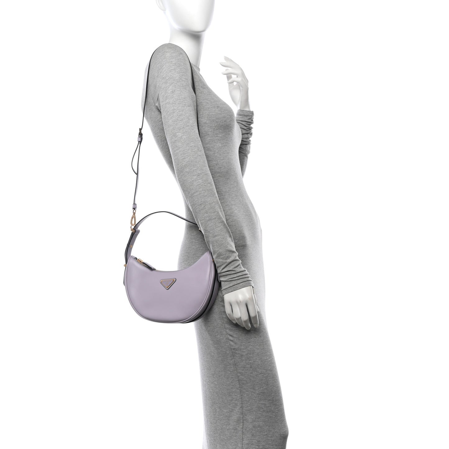 Soft Calfskin Arque Shoulder Bag Glicine