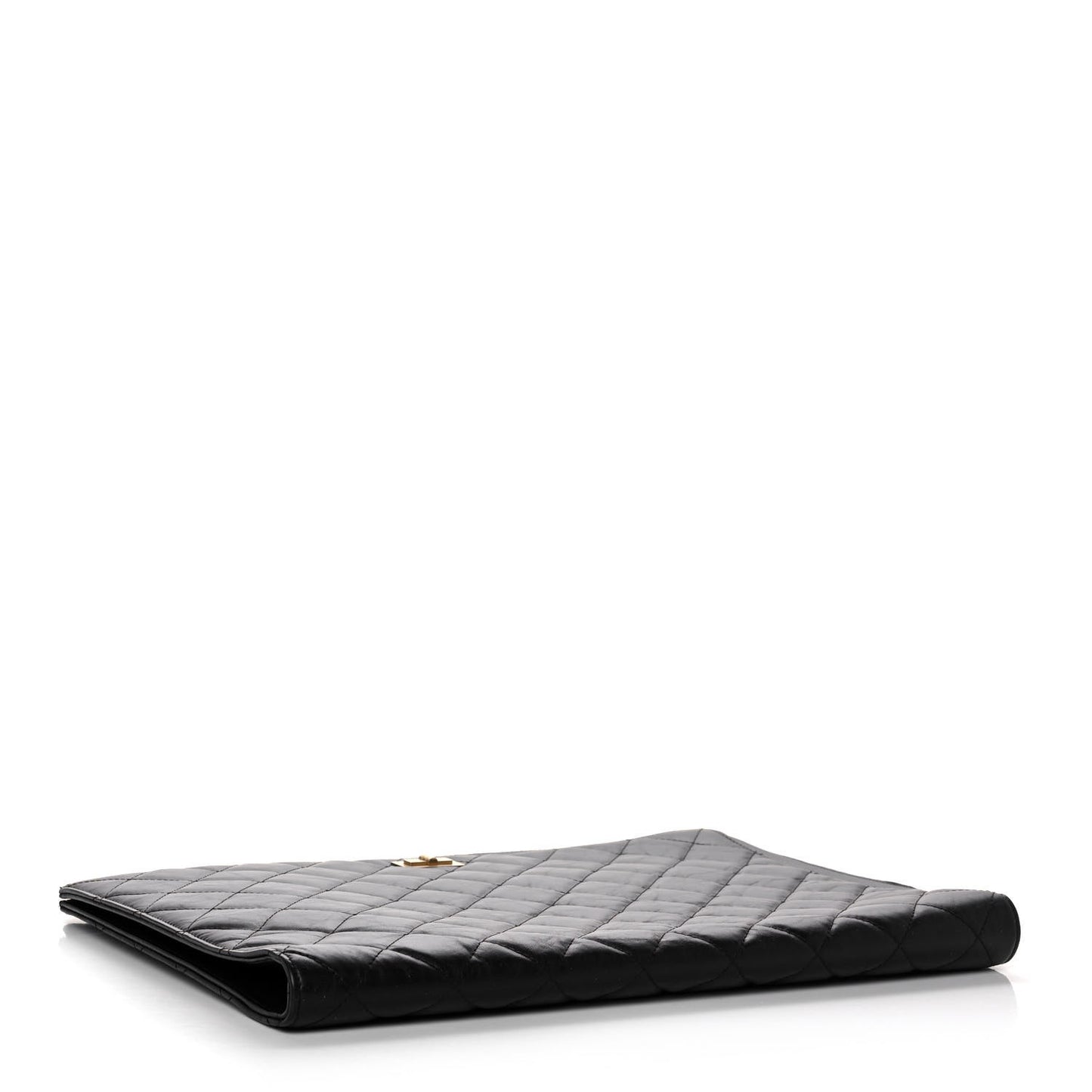 Aged Calfskin Quilted 2.55 Reissue Pouch With Handle Black