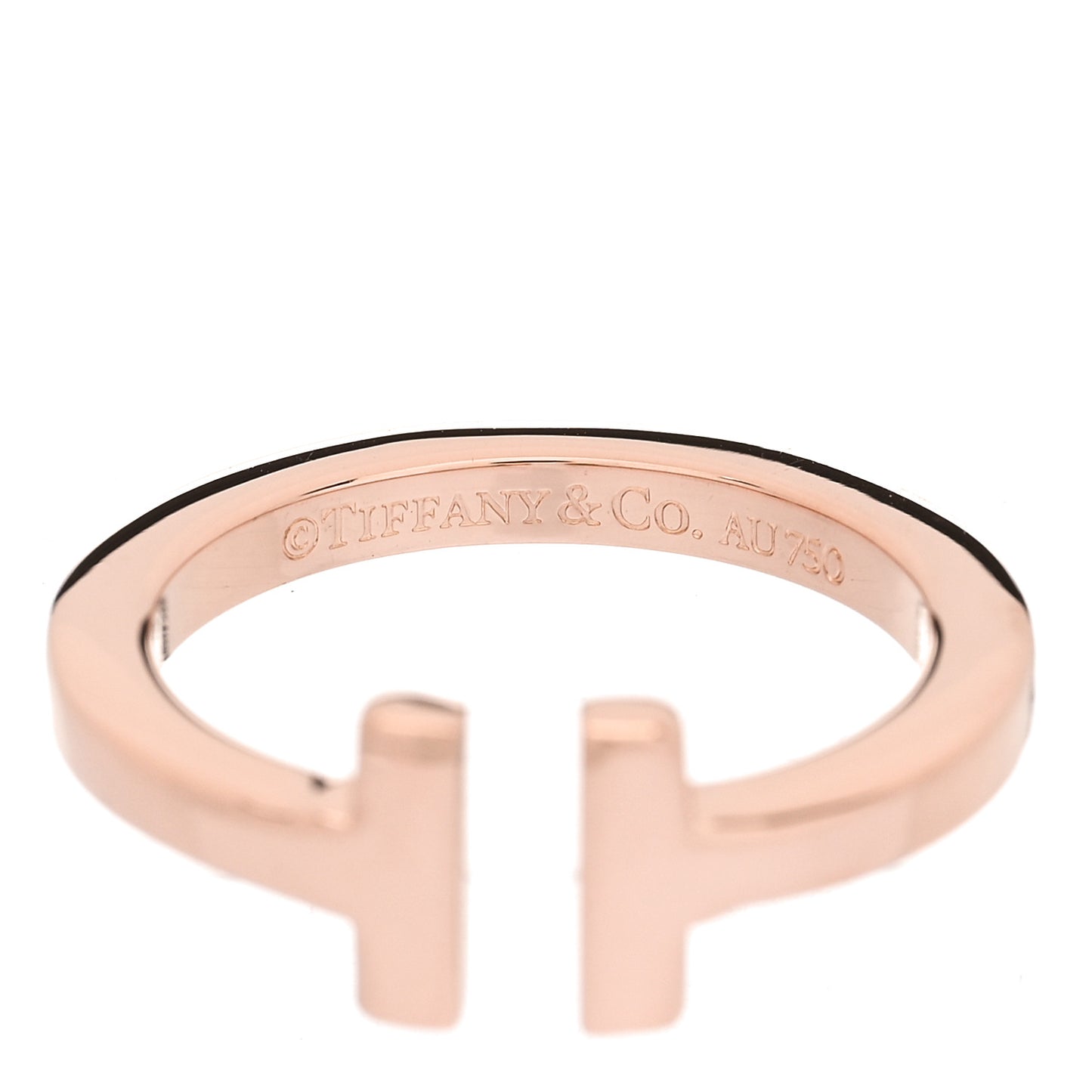18K Rose Gold T Square Ring 54 7