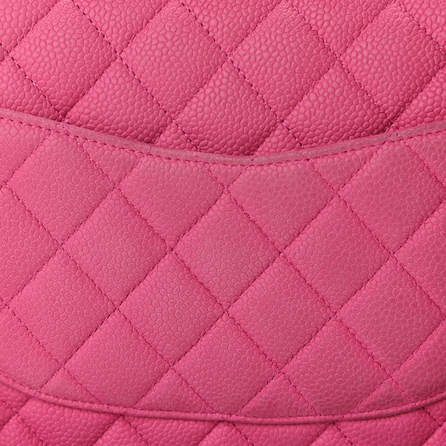 Iridescent Caviar Quilted Medium Double Flap Pink