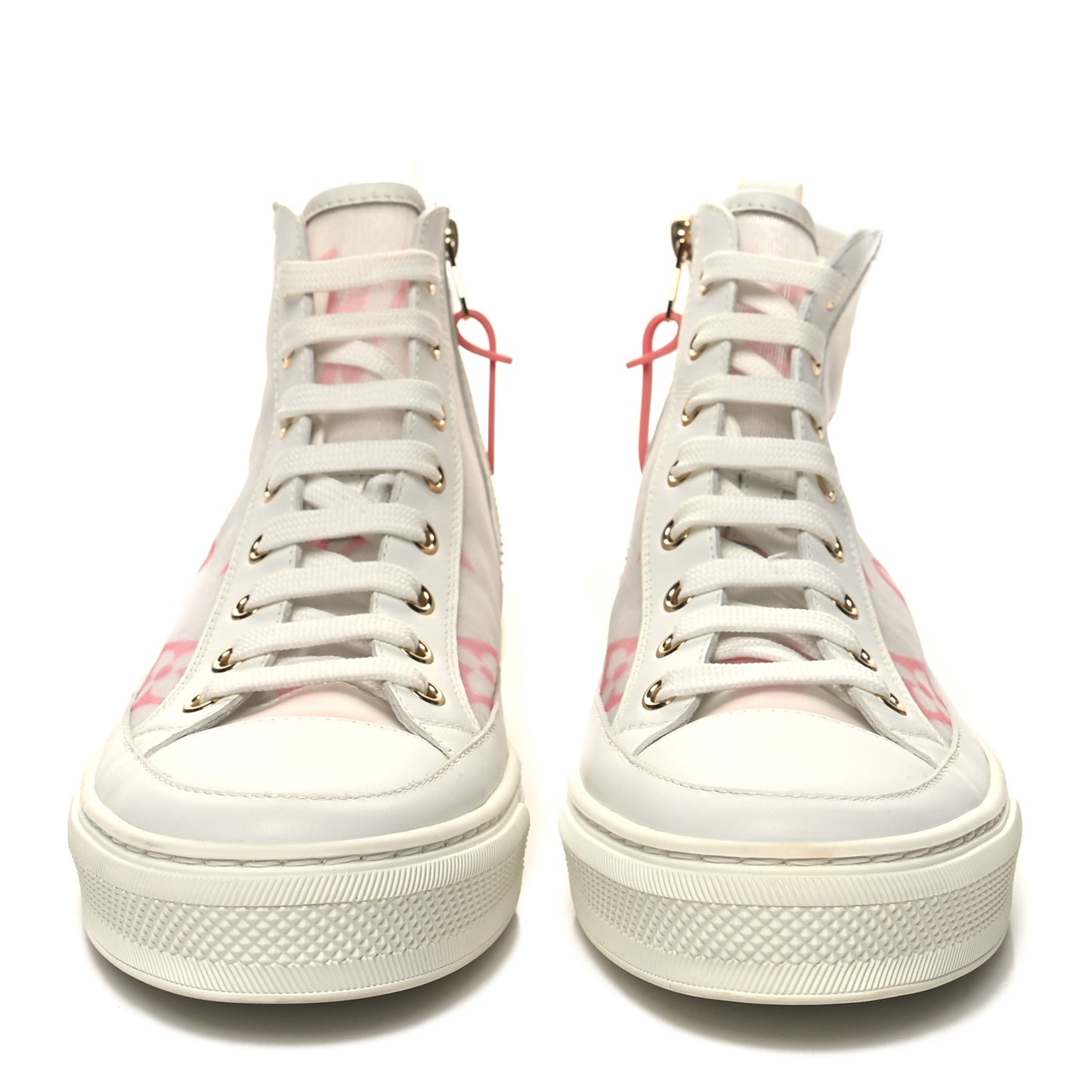 Technical Fabric Calfskin Monogram Giant Printed Stellar Sneaker Boots 38.5 Pink