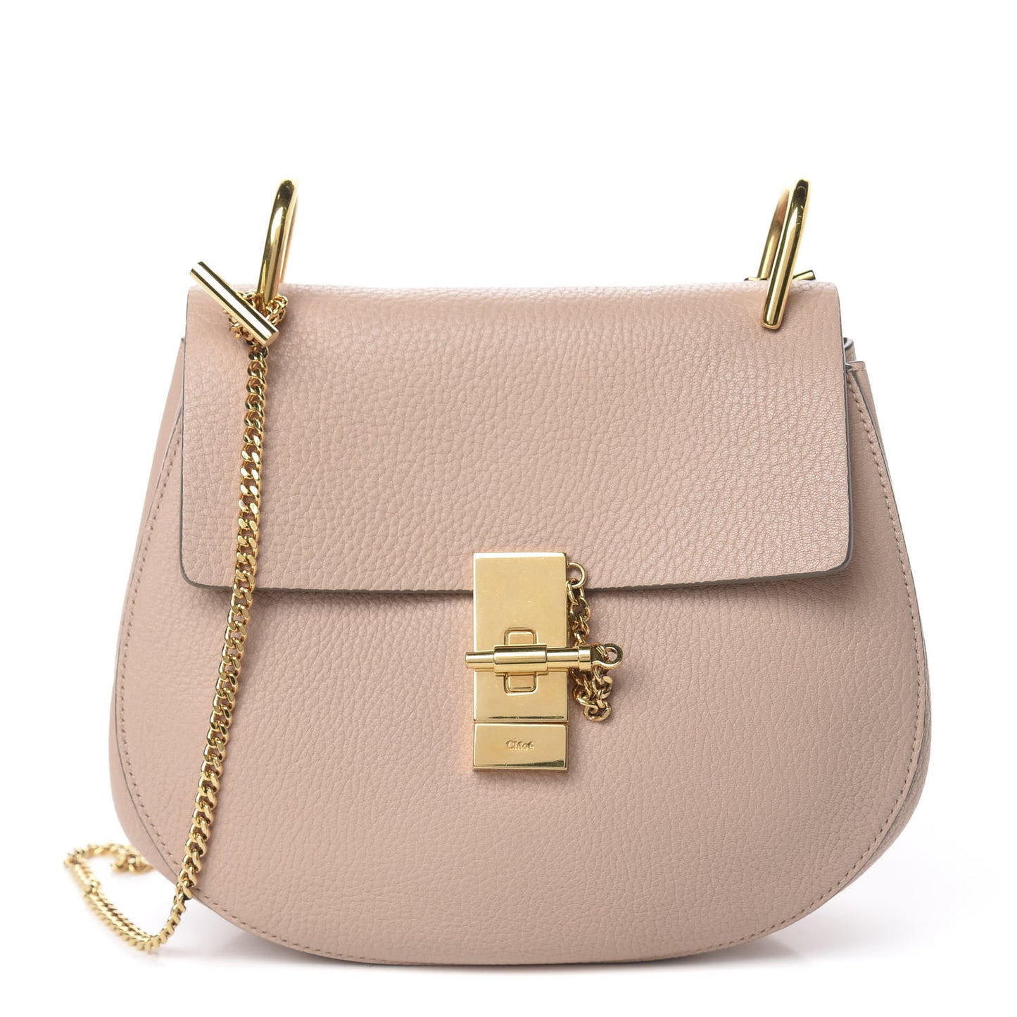 Grained Lambskin Drew Shoulder Bag Cement Pink