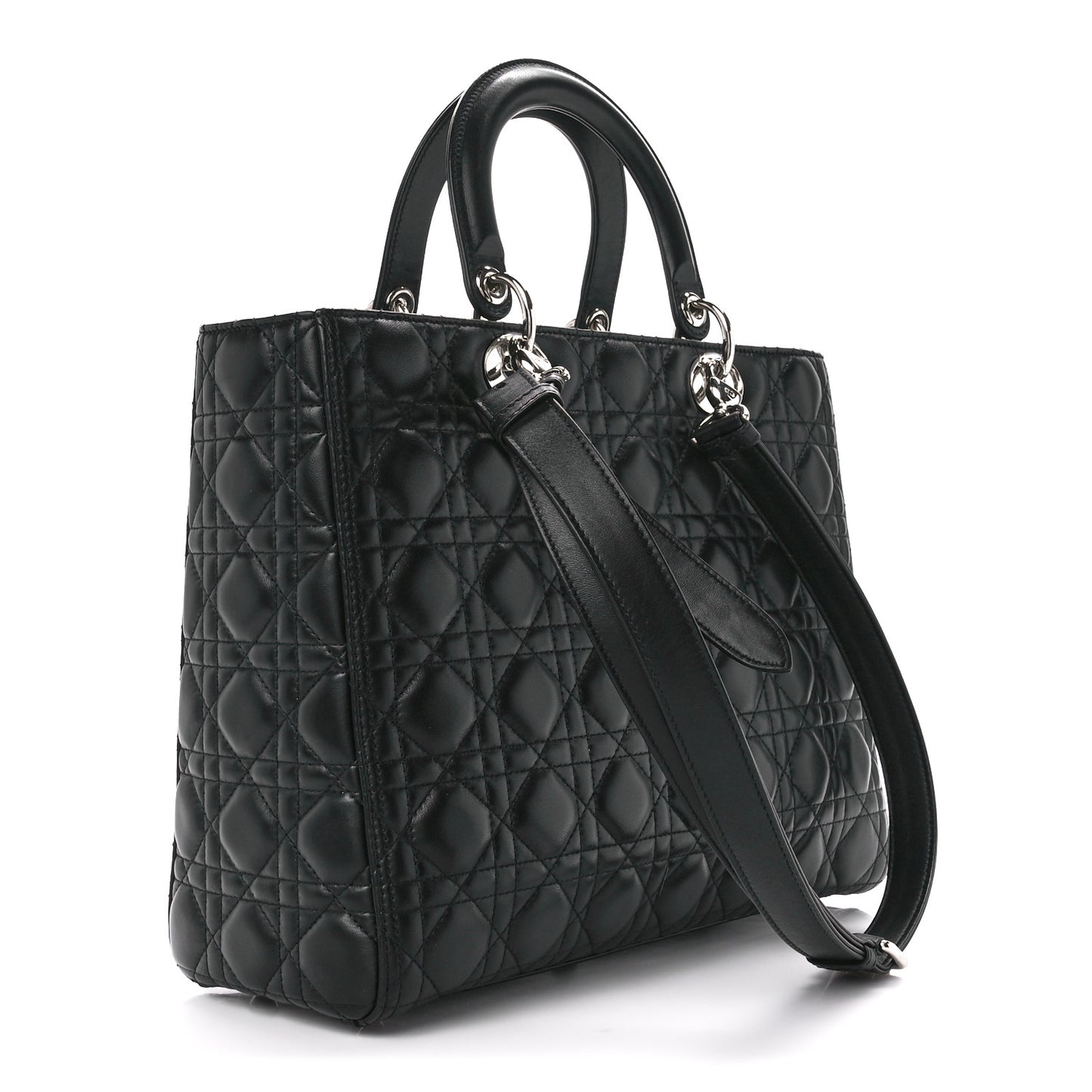 Lambskin Cannage Large Lady Dior Black