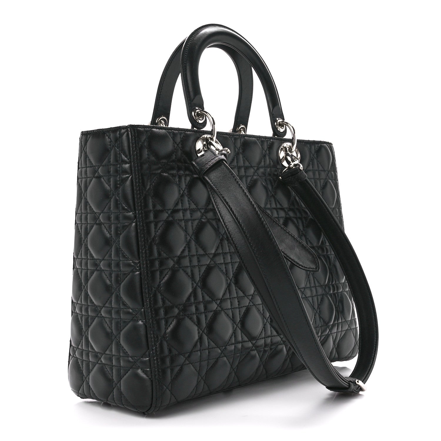 Christian Dior Lambskin Cannage Large Lady Dior Black 3 of 10