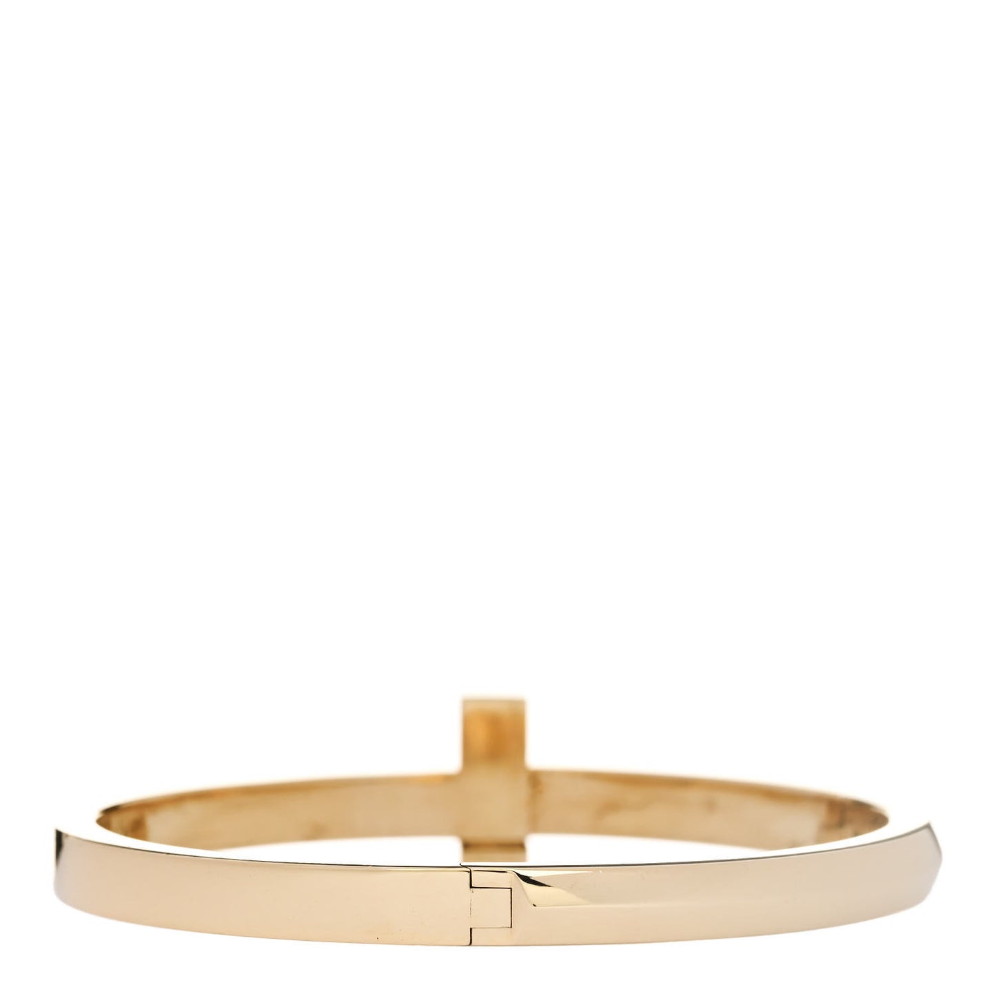 18K Yellow Gold Wide T T1 Hinged Bangle Bracelet