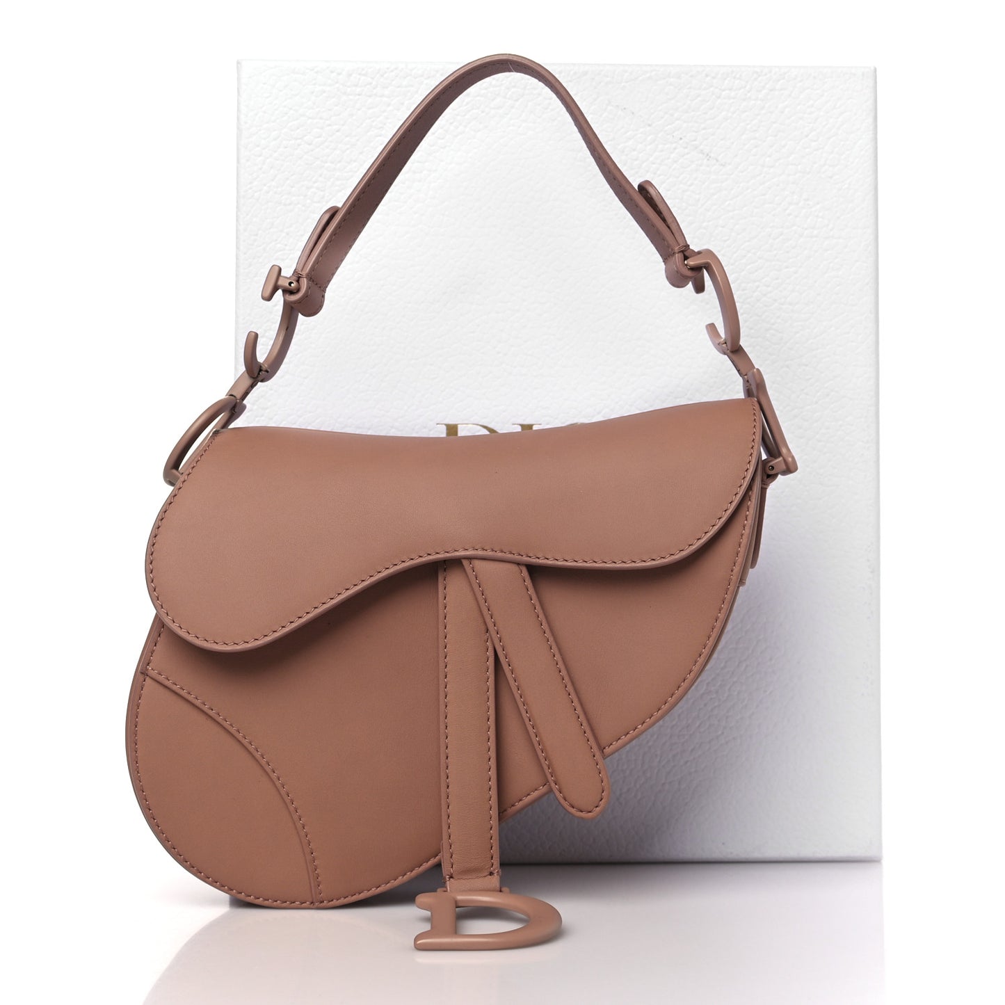Ultra Matte Calfskin Mini Saddle Bag Blush