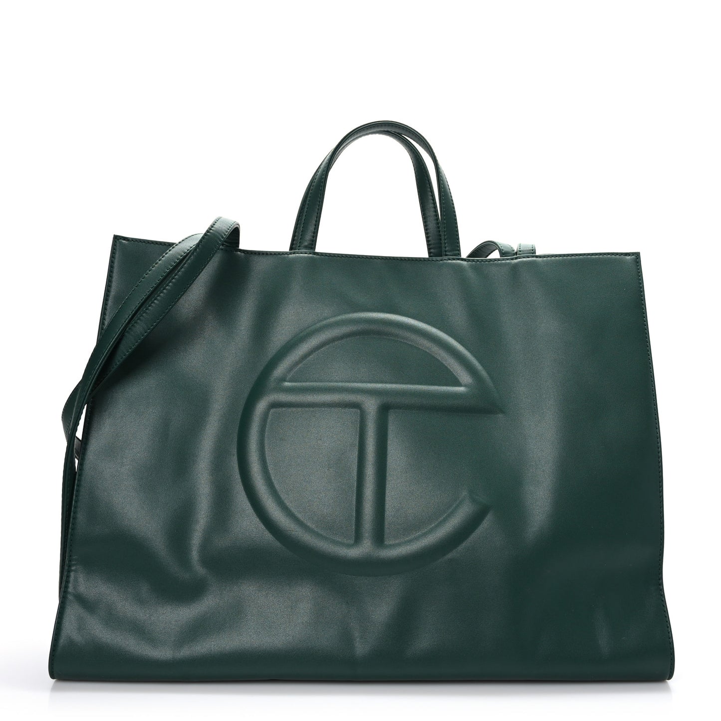 Vegan Leather Large Shopping Bag Dark Olive