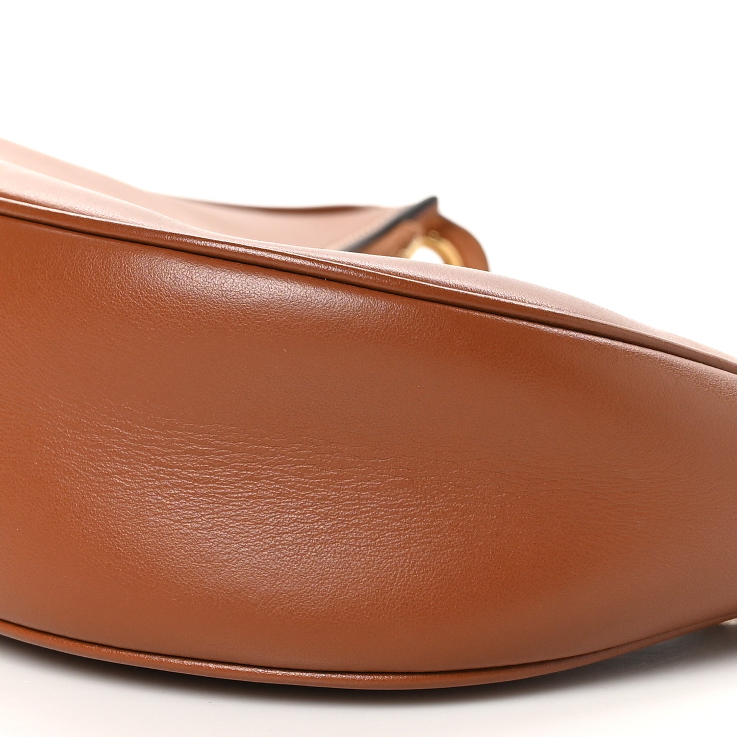 Smooth Calfskin Medium Chain Strap Ava Shoulder Bag Tan