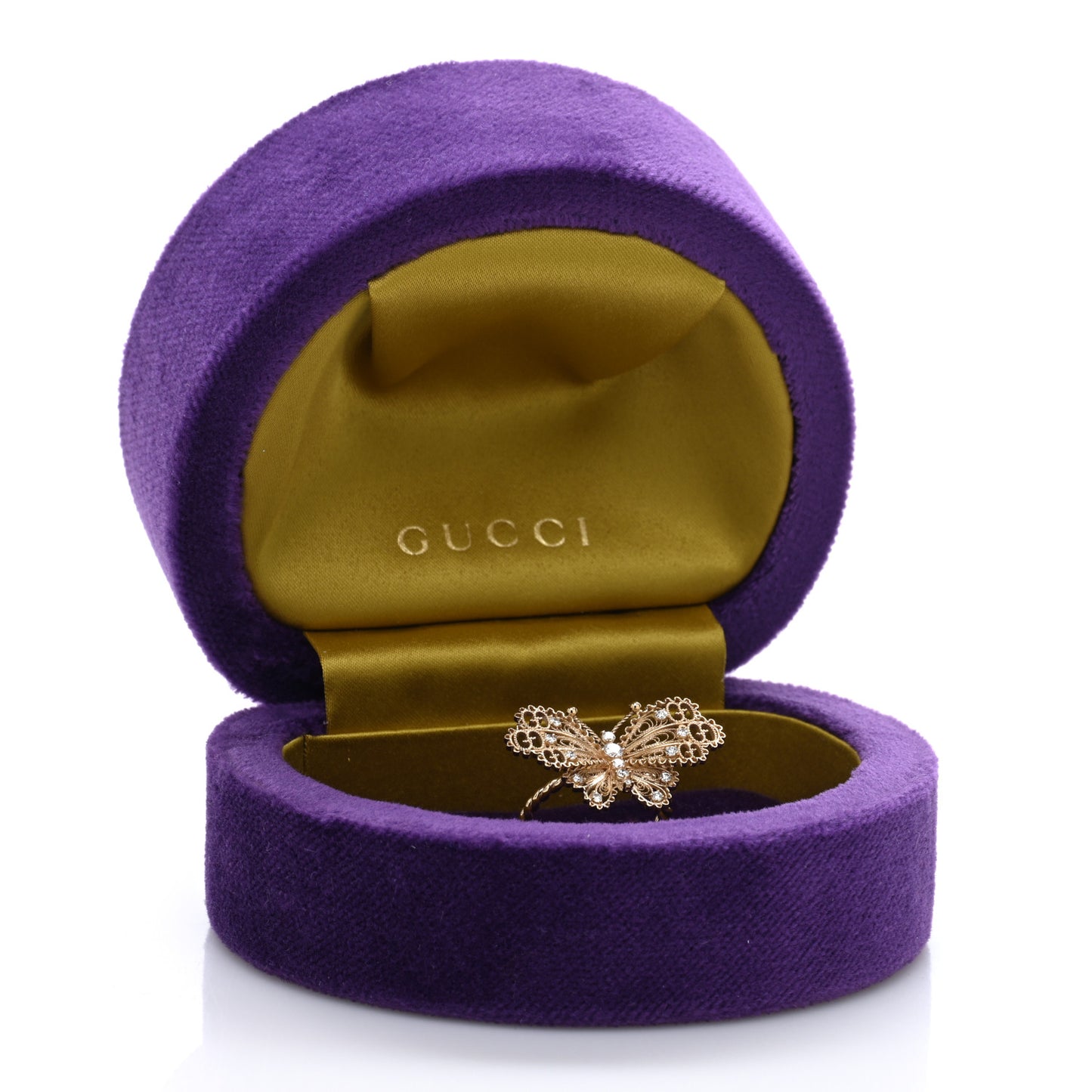 18K Yellow Gold Diamond Butterfly Ring 51 5.75