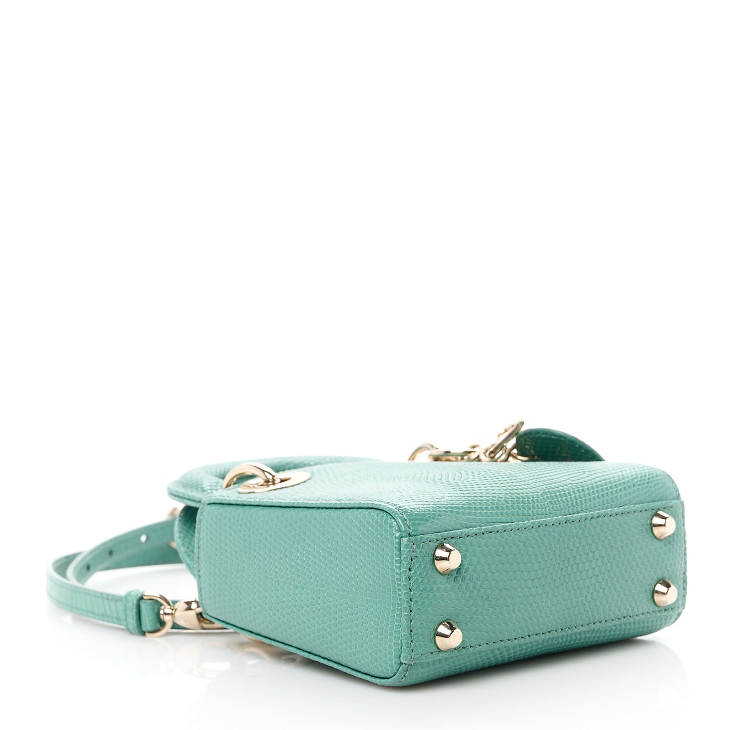 Lizard Micro Lady Dior Vert Tundra