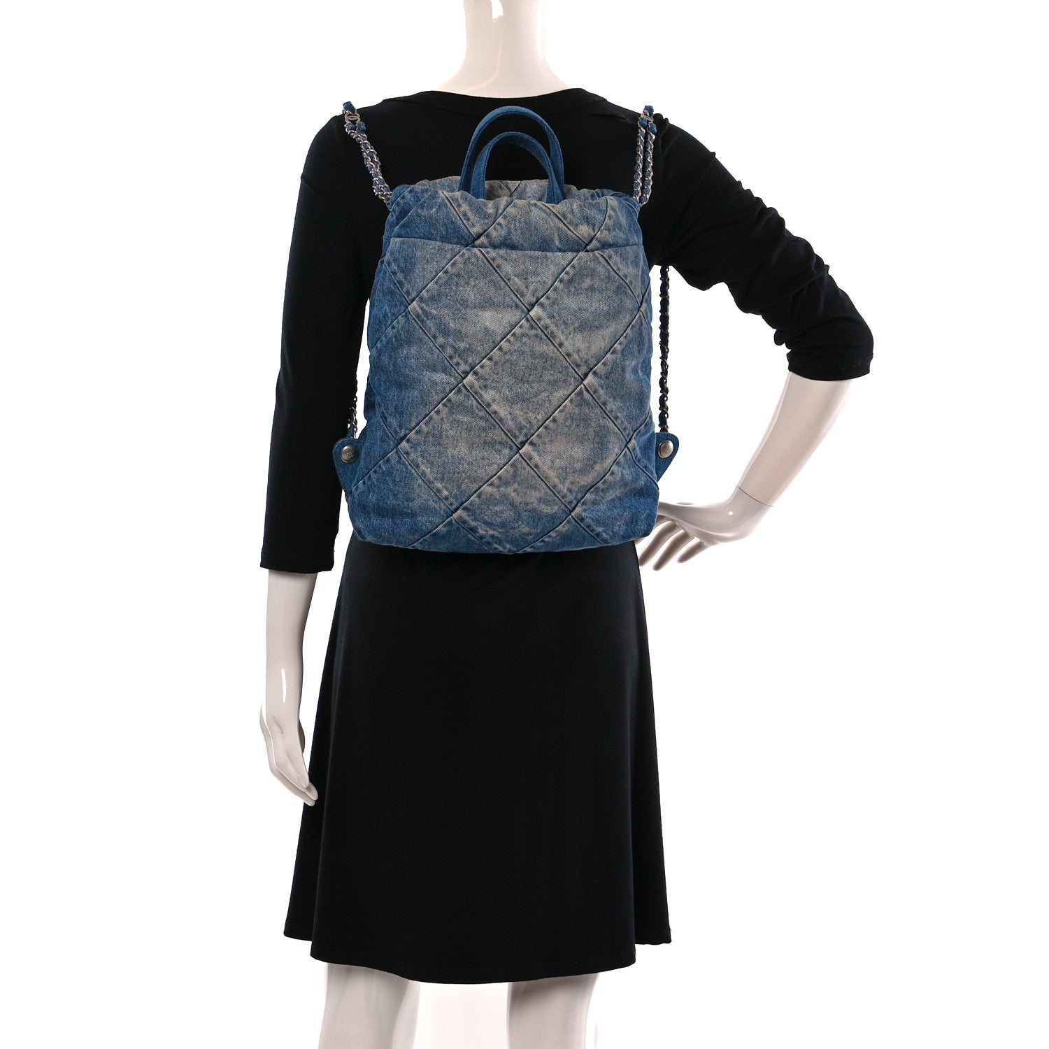 Chanel Denim Quilted Chanel 22 Backpack Blue 2 of 9