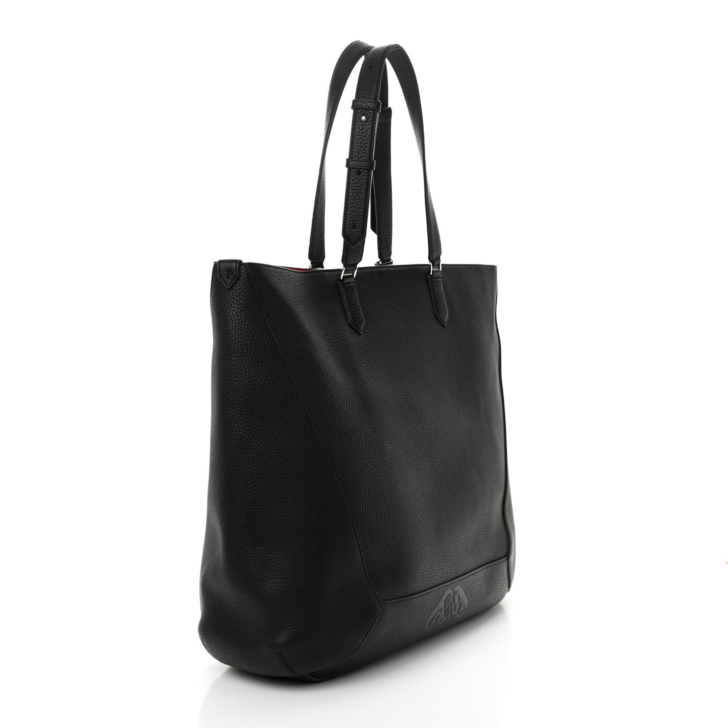 Grained Calfskin Medium Edge Tote Black