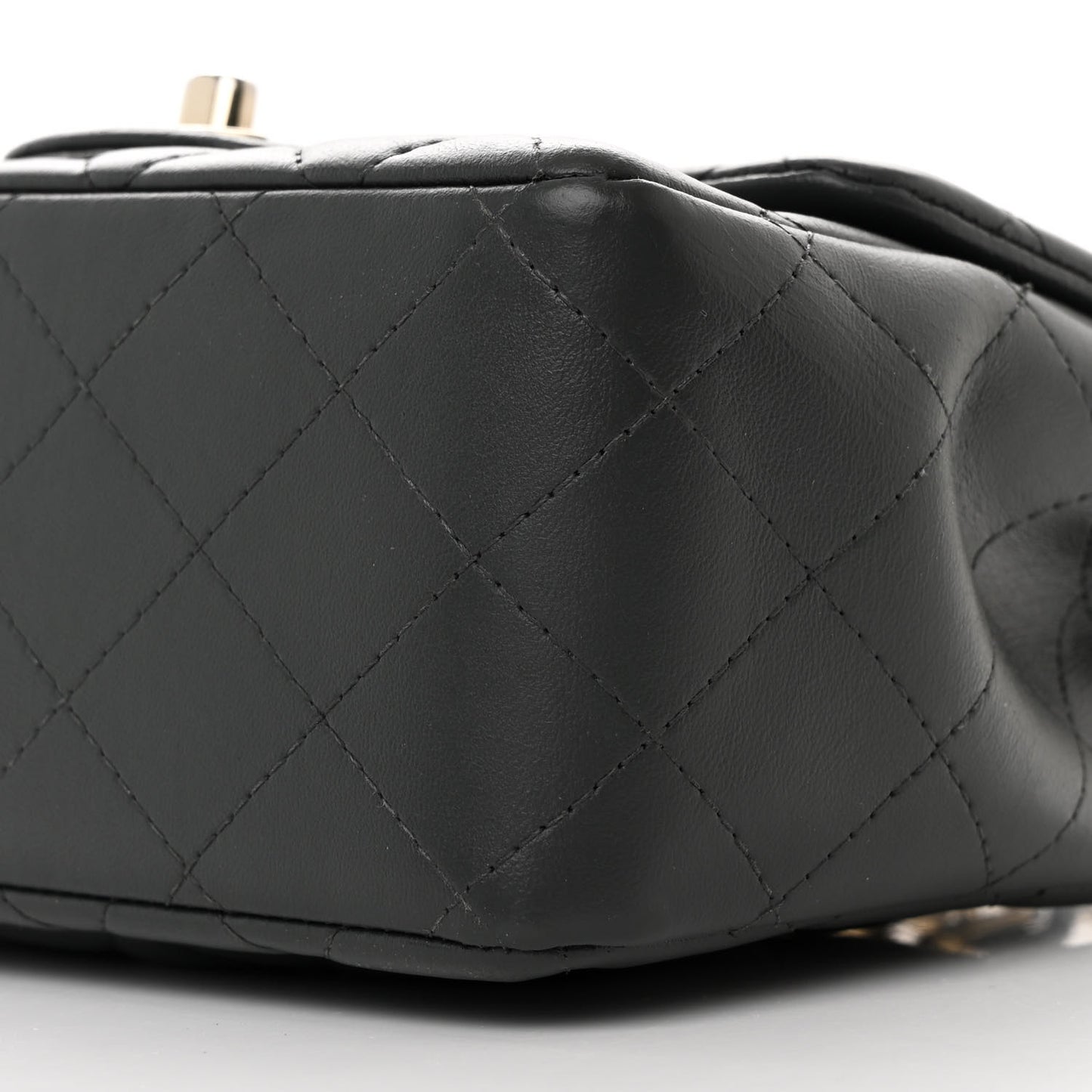 Lambskin Quilted Mini Square Flap Dark Grey