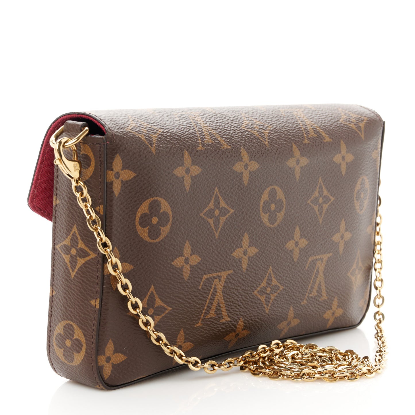 Monogram Pochette Felicie Chain Wallet Fuchsia