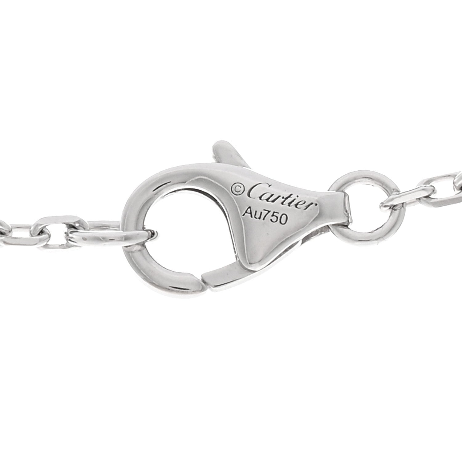 Cartier 18K White Gold Diamond Interlocking LOVE Paved Necklace 4 of 4