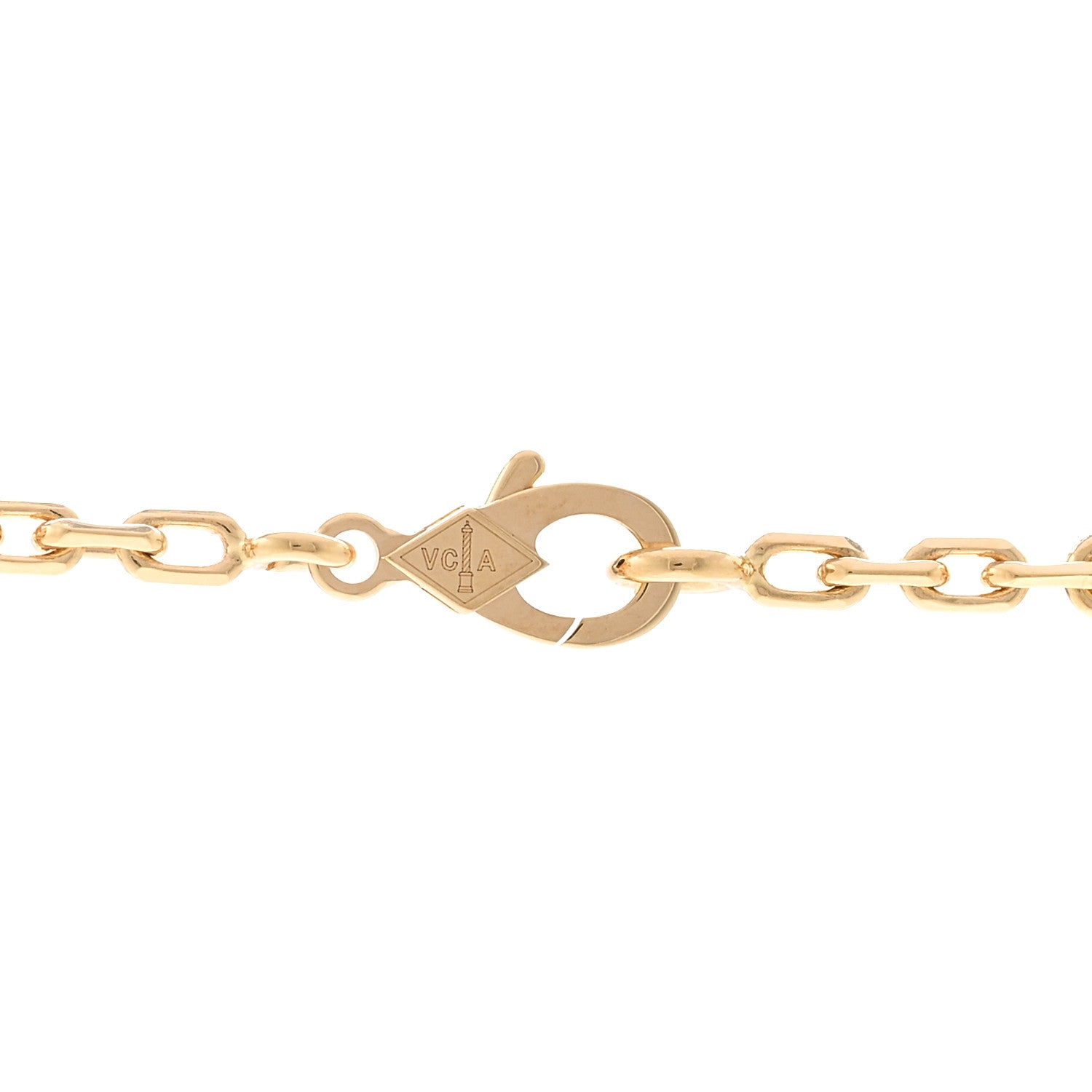 Van Cleef & Arpels 18K Yellow Gold Blue Agate 20 Motifs Vintage Alhambra Necklace 4 of 5