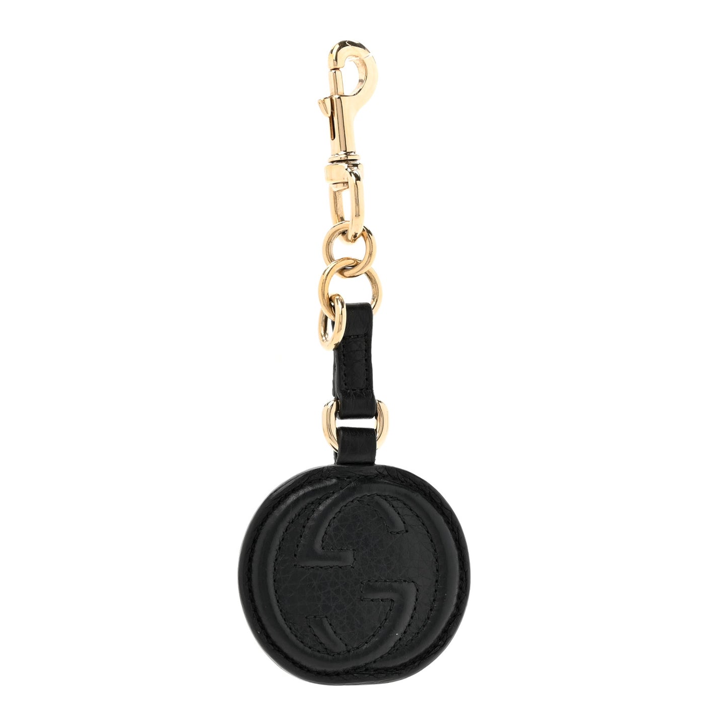 Pebbled Calfskin GG Key Charm Black