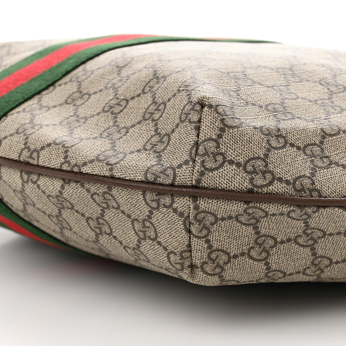 GG Supreme Monogram Web Ophidia Half Moon Hobo Brown