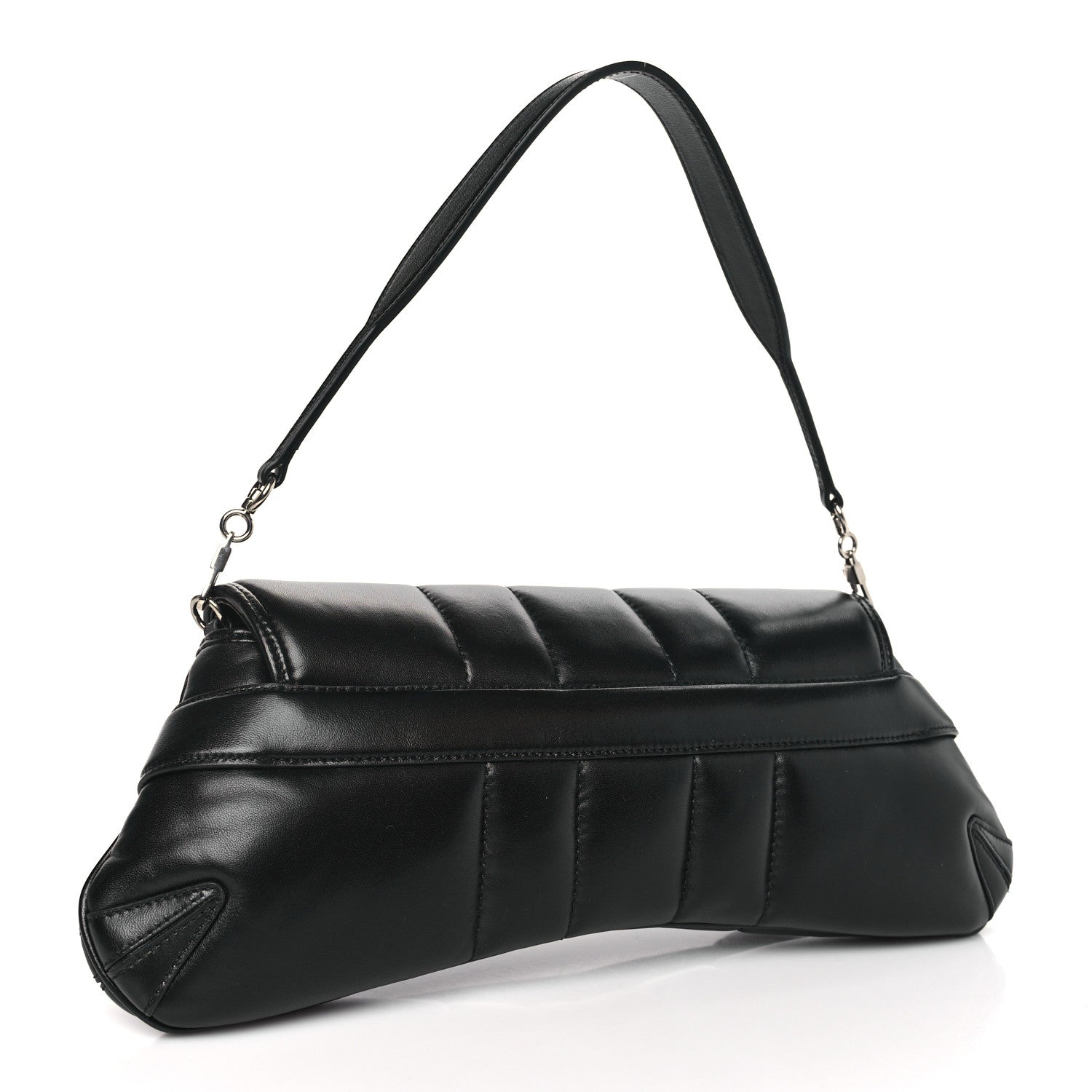 Gucci Nappa Vertical Matelasse Medium Maxi Horsebit Chain Shoulder Bag Black 3 of 8