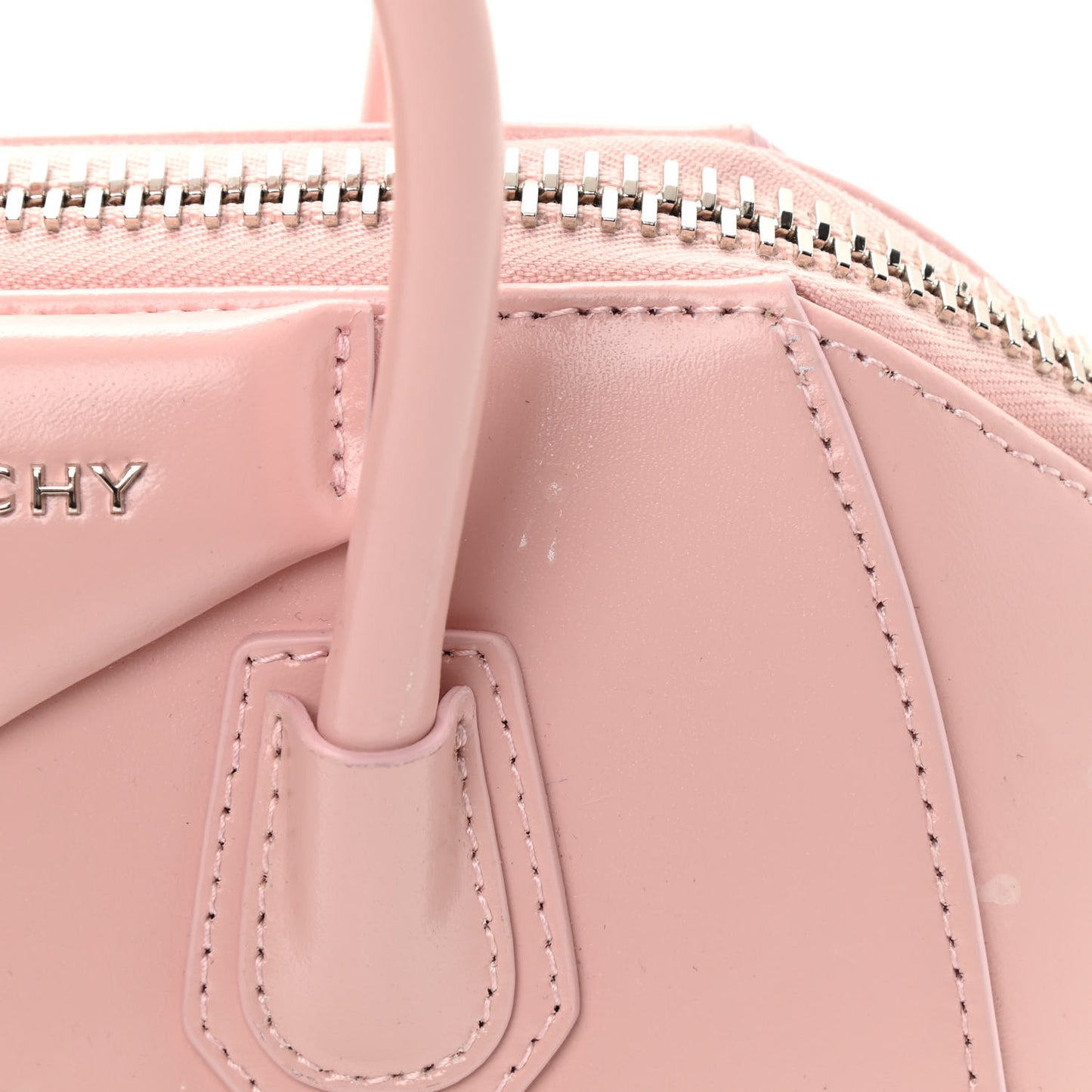 Box Calfskin Mini Heart Antigona Top Handle Bag Blush Pink