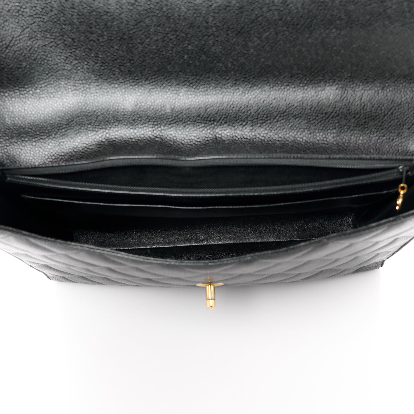Caviar Quilted Briefcase Laptop Bag Black